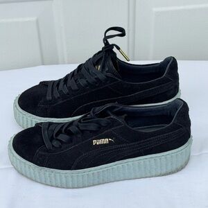 PUMA x Fenty Navy Blue Suede Creeper Sneakers